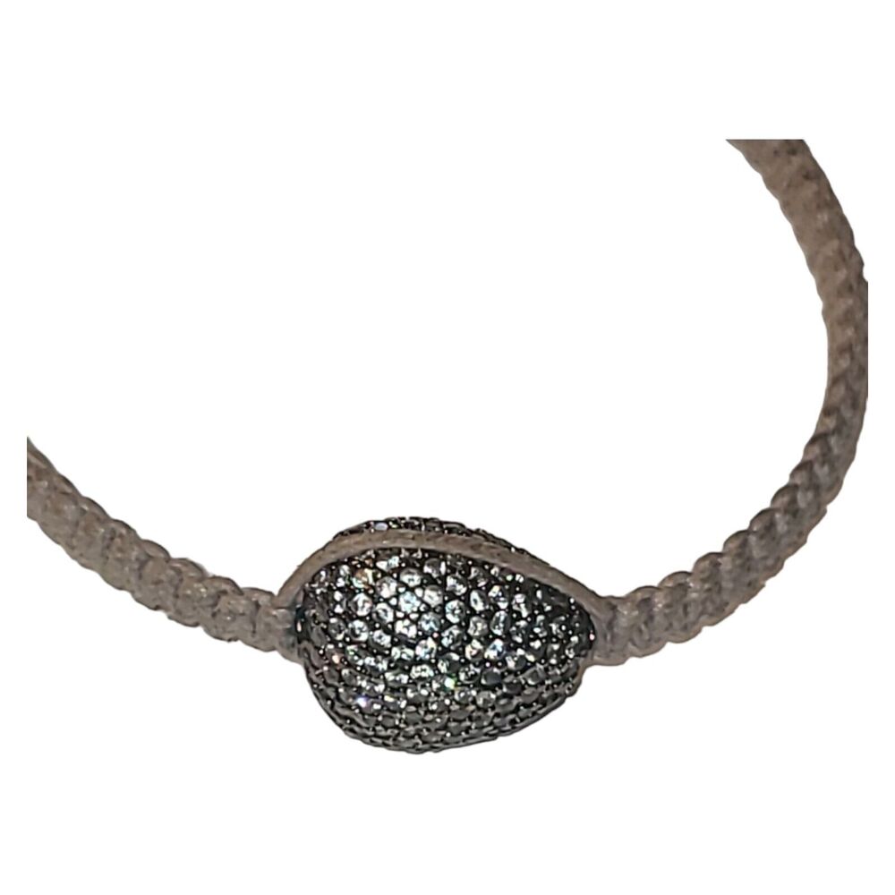 Micro Pave‎ CZ Pigeon Egg Bead Slide Bracelet